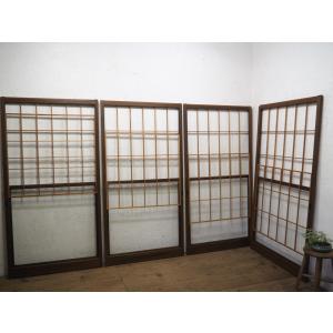 タJ0332◇(2)【H176,5cm×W88cm】×2枚◇昭和レトロなデザインガラスの