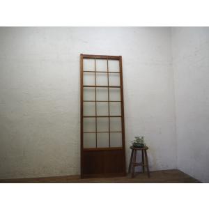 値下げしました ガラス扉付き木製古家具 タS0774◇(2)◇アンティーク◇ダイヤガラス入りの古い木製引き戸◇古