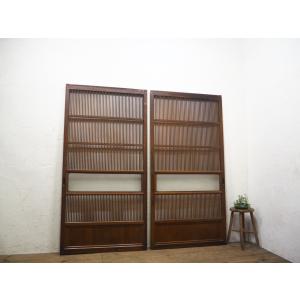 タH0001◇【H93cm×W90cm】×2枚◇アンティーク◇ゆらゆらガラスの古い木