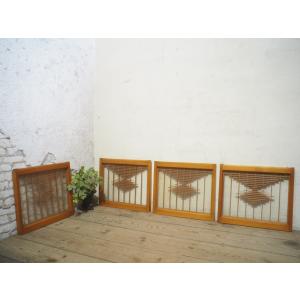 タB0377◇3枚セット◇素敵な組子細工のレトロな書院戸◇古建具 引き戸