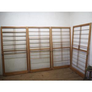 タN0832◇(2)【H177cm×W90cm】×4枚◇珍しいアルミフレームの雪見障子戸