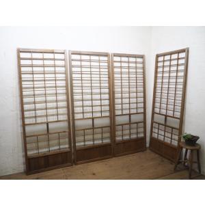 タQ0087◇(2)【H177cm×W67cm】×4枚◇ガラス入り◇昭和レトロな障子戸