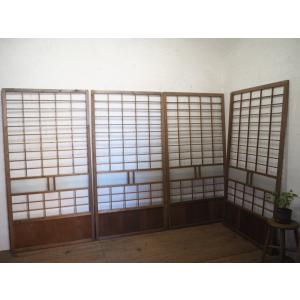 タE0648◇(3)【H177cm×W86cm】×2枚◇アンティーク◇素敵な大正ガラスの