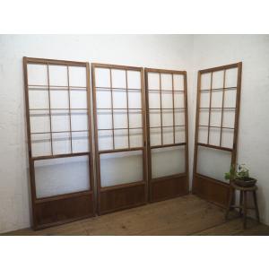 タR0256◇5枚セット◇素敵な組子細工のレトロな書院戸◇古建具 ガラス