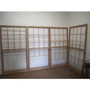 タN0832◇(2)【H177cm×W90cm】×4枚◇珍しいアルミフレームの雪見障子戸