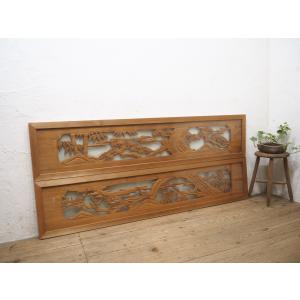 タS0303◇【H40,5cm×W169,5cm】×2枚◇厚み8cm◇重厚な木彫りデザインの