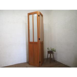 タJ0333◇(3)【H177cm×W88cm】×2枚◇昭和レトロなデザインガラスの古い
