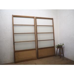 タH0876◇(1)【H180,5cm×W93cm】×2枚◇モールガラス入りの重厚な大きい