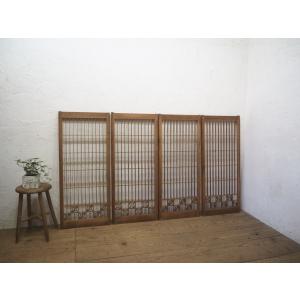 タH0913◇【H100cm×W44cm】×4枚◇素敵な組子細工の古い障子戸◇建具