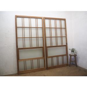 タH0876◇(1)【H180,5cm×W93cm】×2枚◇モールガラス入りの重厚な大きい