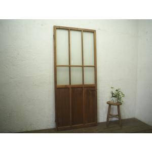 タH0782◇【H174,5cm×W63,5cm】◇レトロなデザインガラスの古い木製