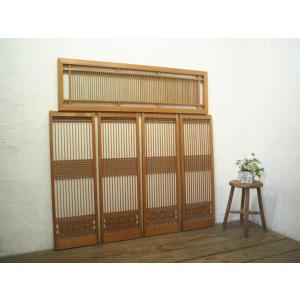 タO0316◇【H37,5cm×W168cm】×2枚◇木彫りデザインのレトロな古い木製