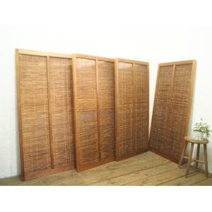 ユA0990◇【H86cm×W40cm】×2枚◇レトロな味わいの古い木製観音扉◇古