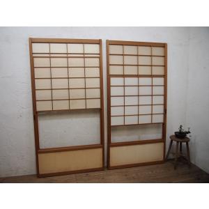 タU894◇【H176cm×W88cm】×2枚◇昭和レトロな味わいの古い木枠ガラス戸