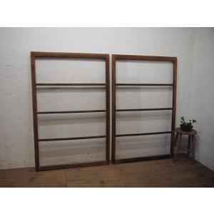 タS0469◇(4)【H62cm×W87cm】◇アンティーク◇大正ガラスの古い木枠