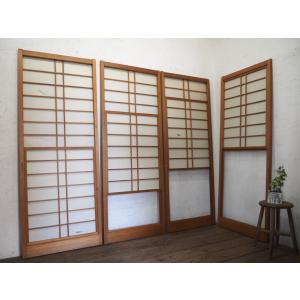 タM0684◇5枚セット◇ガラス入り◇シンプルな組子細工の書院戸◇建具