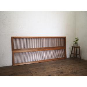 タV0028◇【H34cm×W121,5cm】◇片面ガラス入り◇レトロな古い木製欄間