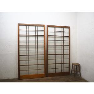 タU894◇【H176cm×W88cm】×2枚◇昭和レトロな味わいの古い木枠ガラス戸