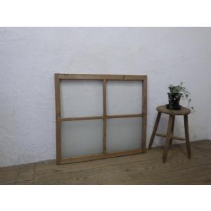 タS0469◇(4)【H62cm×W87cm】◇アンティーク◇大正ガラスの古い木枠