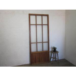 タD0112◇【H179cm×W67cm】◇昭和レトロなデザインガラスの古い木製