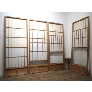 タX0696◇(1)【H176cm×W87cm】×2枚◇昭和レトロなデザインガラスの古い