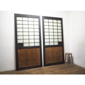 タN0883◇【H178cm×W92,5cm】×2枚◇アンティーク◇格子デザインの 
