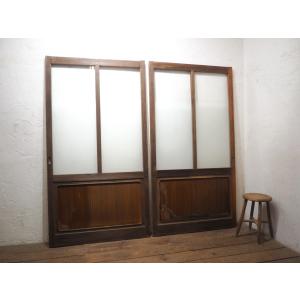 只今商談中【明治アンティーク　引き戸６枚セット　訳あり】 タJ955◇【H143cm×W68cm】×2枚◇レトロな味わいの古い木製引き戸