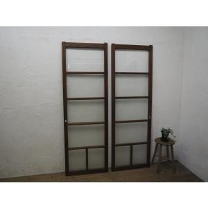 タU894◇【H176cm×W88cm】×2枚◇昭和レトロな味わいの古い木枠ガラス戸