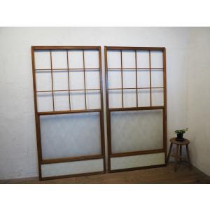 タQ0087◇(2)【H177cm×W67cm】×4枚◇ガラス入り◇昭和レトロな障子戸