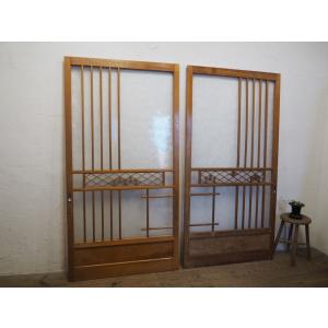 タM0684◇5枚セット◇ガラス入り◇シンプルな組子細工の書院戸◇建具