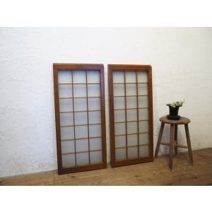 タS0962◇3枚セット◇素敵な組子細工の古い書院戸◇建具 引き戸 障子戸