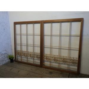 タS0962◇3枚セット◇素敵な組子細工の古い書院戸◇建具 引き戸 障子戸