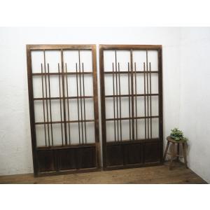 タJ0332◇(2)【H176,5cm×W88cm】×2枚◇昭和レトロなデザインガラスの