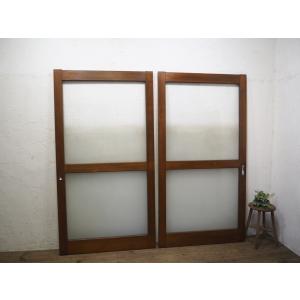 タH0001◇【H93cm×W90cm】×2枚◇アンティーク◇ゆらゆらガラスの古い木