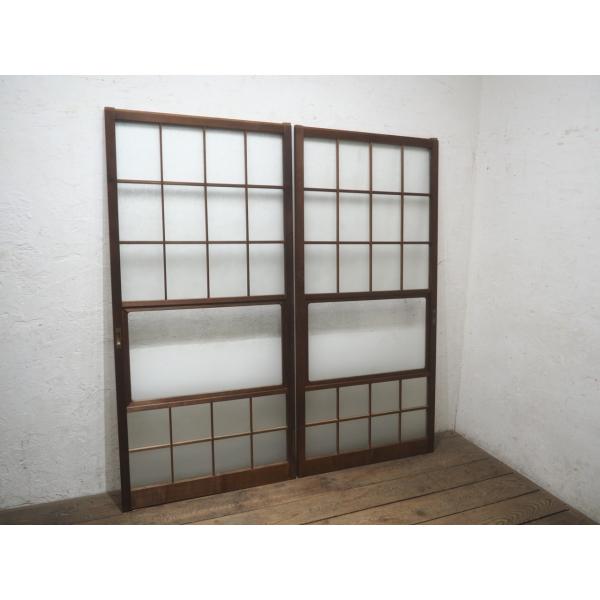タZ1445◆【H177cm×W84cm】×2枚◆ヴィンテージ◆昭和レトロな古い木枠引き戸◆古建具 ...