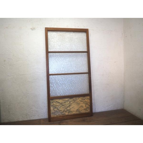 タZ1488◆【H176cm×W87cm】◆昭和レトロなデザインガラスの古い木製引き戸◆建具 ガラス...