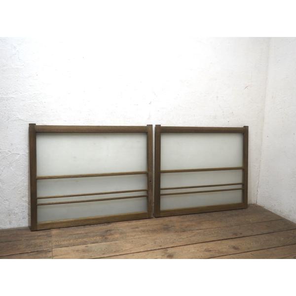 タZ1494◆【H73cm×W88cm】×2枚◆ヴィンテージ◆レトロな古い木枠引き戸◆古建具 ガラス...
