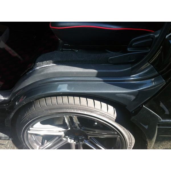 フロントタイヤハウスカバー カーボンルックブラック平織り ハイエース 200系 1〜4型現行(7型)...