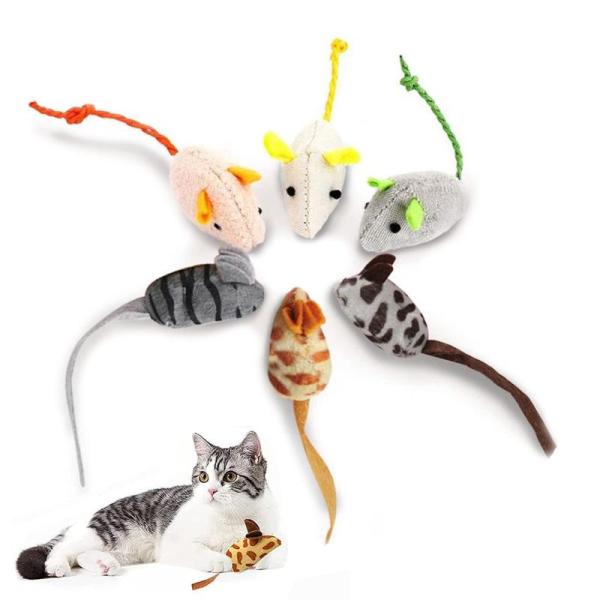 猫 ネズミおもちゃ 猫び 噛むおもちゃ ペットのおもちゃ ストレス発散 肥満対策（6点セット）