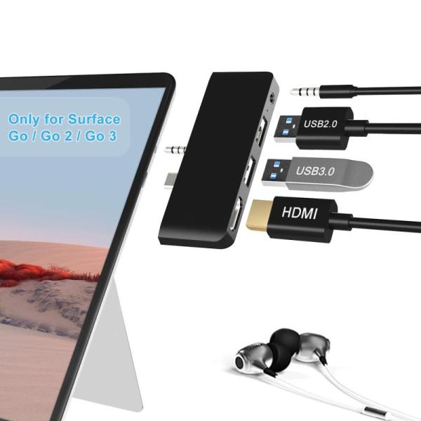 Surface Go 3 USB 3.0 ハブサーフェス ゴー ハブ アダプター4K@30Hz HD...