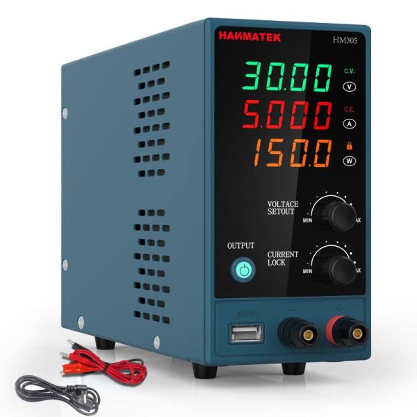 HANMATEK スイッチング電源 可変直流安定化電源 DC電源（0-30 V 0-5 A） 電圧＆...