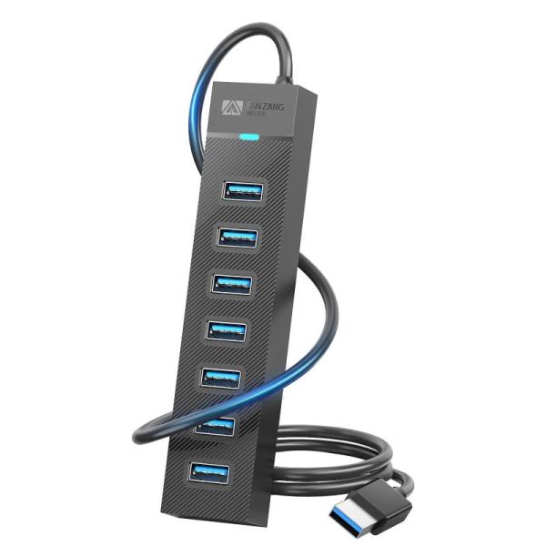 SAN ZANG MASTER 7ポートUSB3.0 ハブ 50CM 5Gbps高速転送 コンパクト...