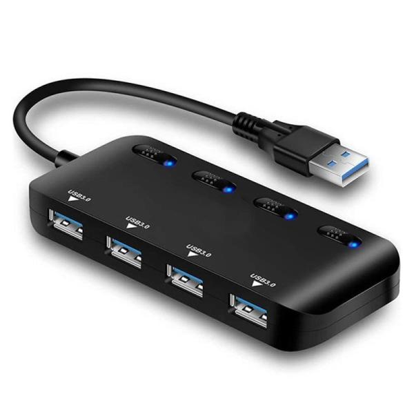 4ポート USB3.0 ウルトラスリム データハブ Macbook、Mac Pro/mini、iMa...