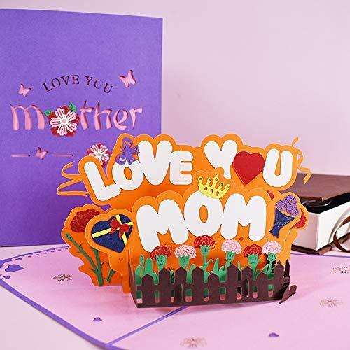 グリーティングカード 母の日カード LOVE YOU MOM メッセージカード 母の日 ポップアップ...
