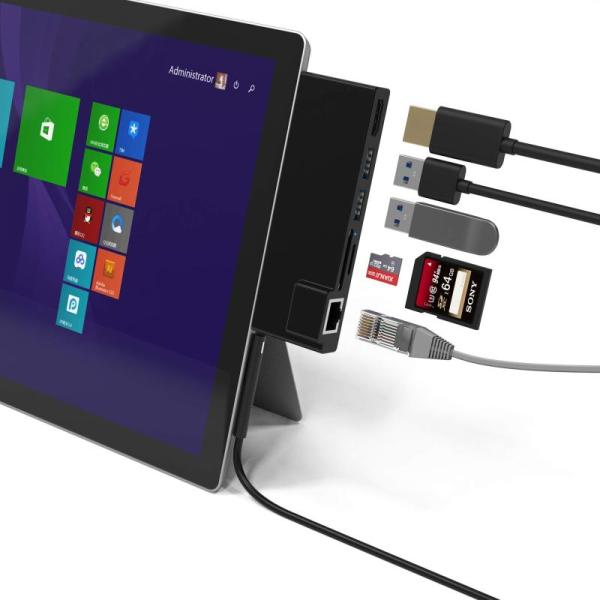 Microsoft Surface Pro4 Pro5 Pro6用USB 3.0 ハブ ミニDP 6...