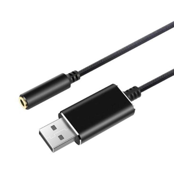 外付けサウンドカード 変換アダプタ USB to 3.5mm パソコン イヤホン ビデオ通話 オーデ...