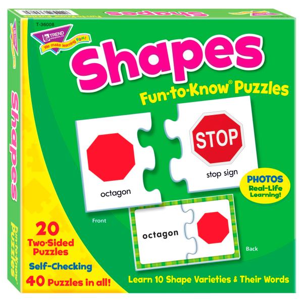 トレンド 英単語 パズル 形 Trend Fun to Know Puzzles Shapes T-...