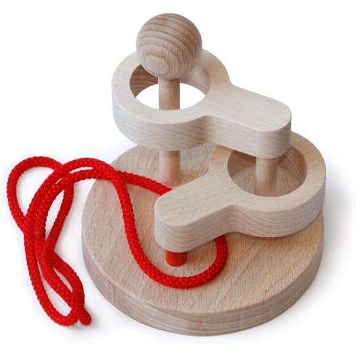 ●立体知恵の輪（2段）日本グッド・トイ受賞おもちゃ 日本製 木のおもちゃ 頭の体操 脳トレ ゲーム ...