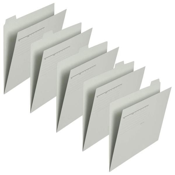 PLUS(プラス) カットフォルダー A4横マチなし 5山 FL-065IF 87-389 グレー