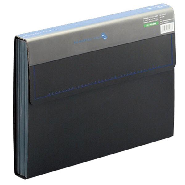 プラス ドキュメントファイル 再生PP A4 13ポケット 背幅35mm 92-126 ブルー